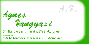 agnes hangyasi business card